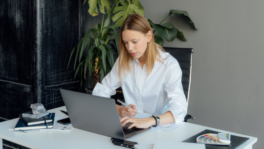 Woman and laptop