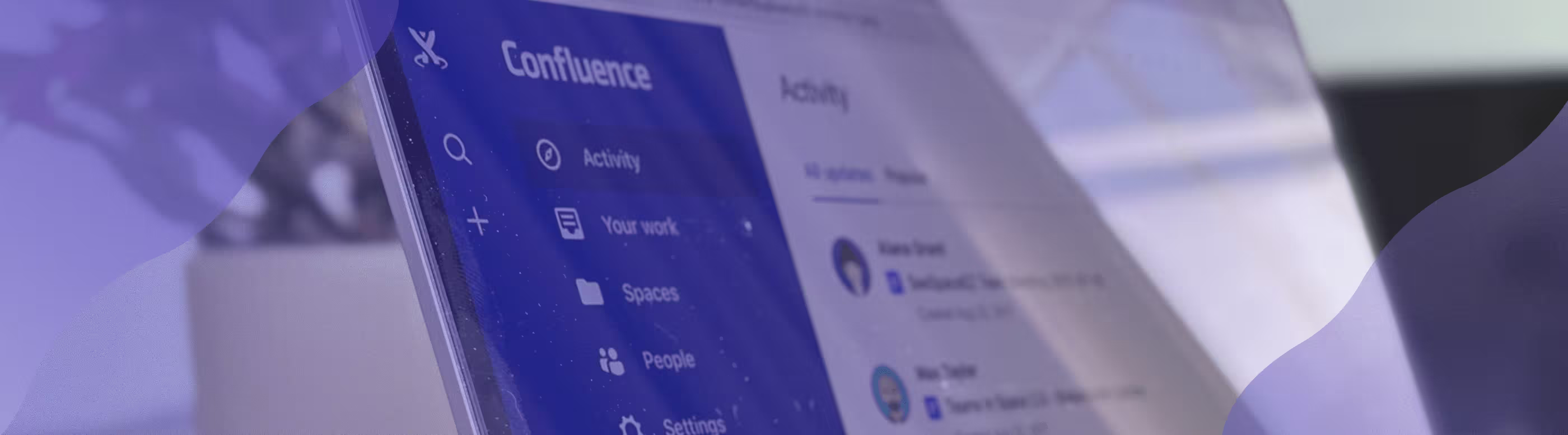 Laptop screen showing Confluence environment